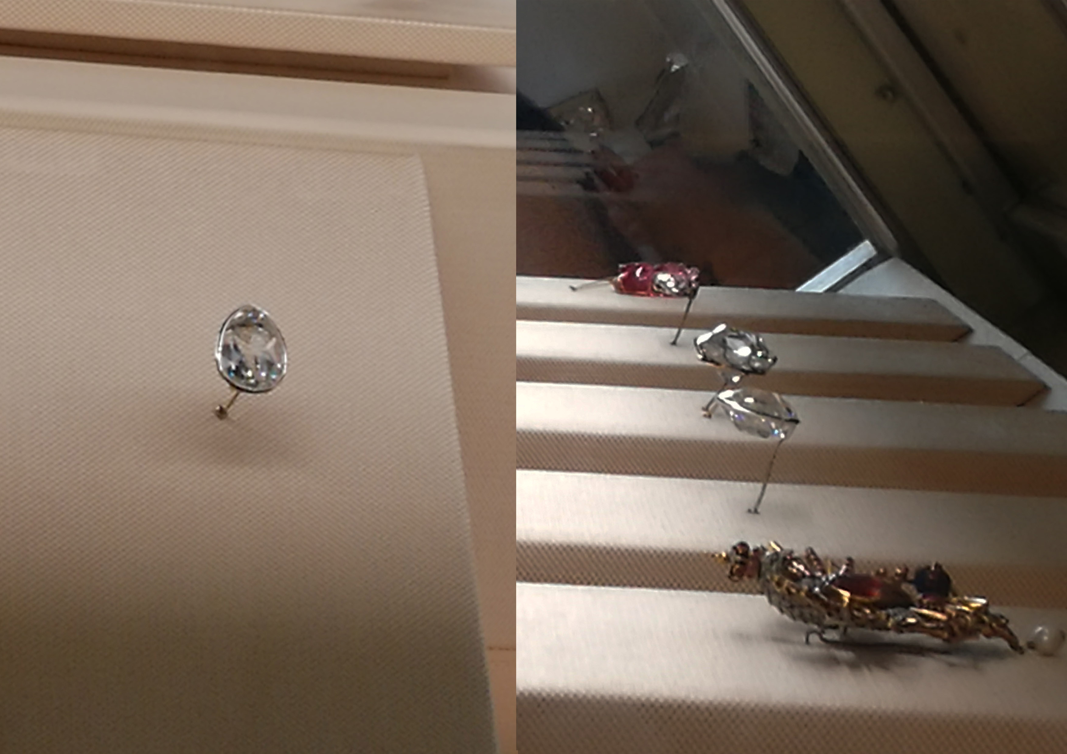 Jewellery and gemstones on display